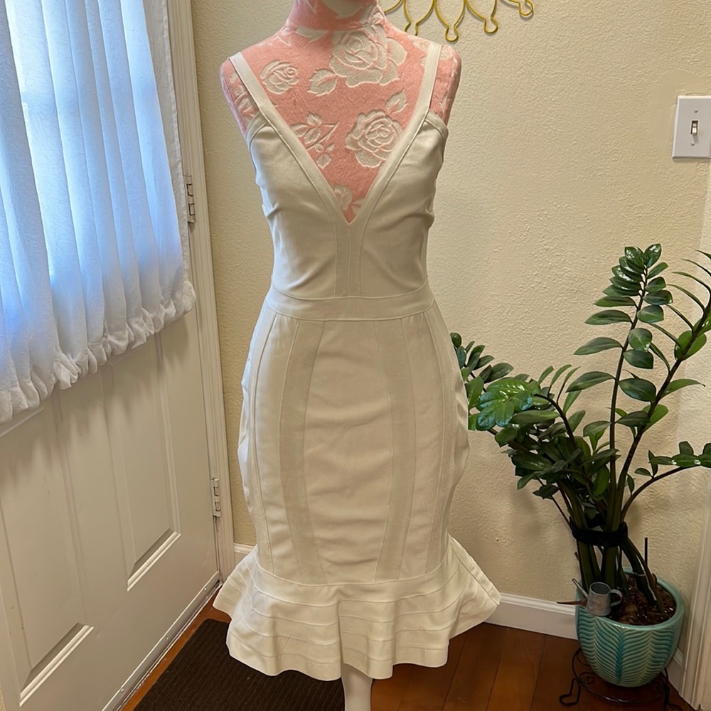 White midi bodycon dress